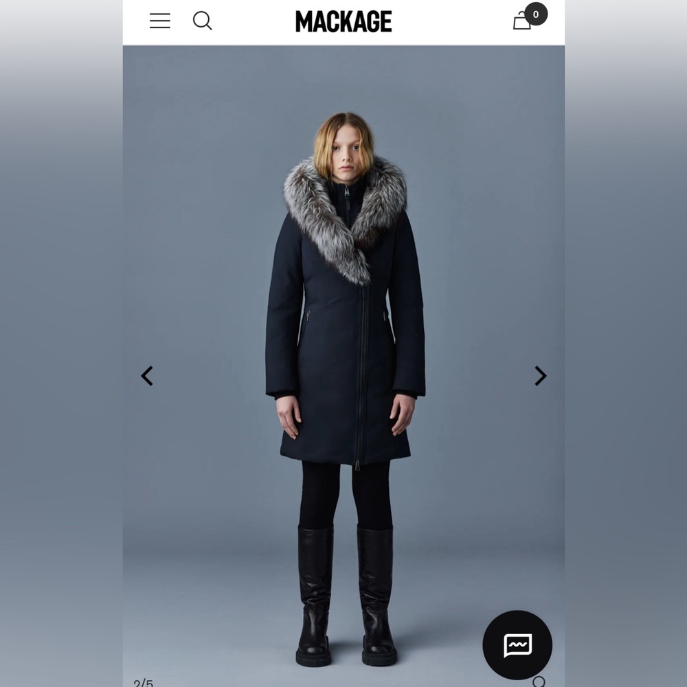 Mackage puffer, fur hood, leather accent women’s jacket size M. Mint condition